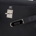 Kelly 32 Retourne Bag Black Togo Leather with Palladium Hardware