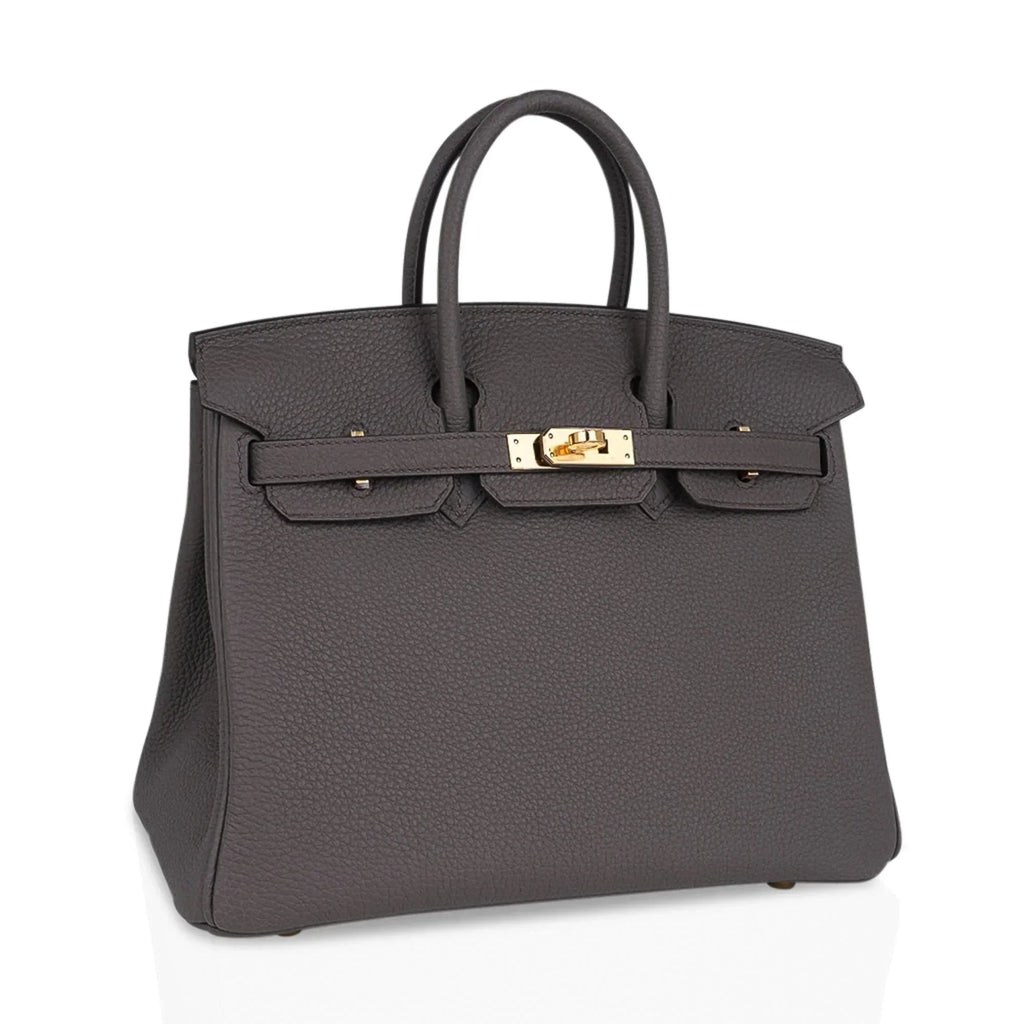 Birkin 25 Bag Etain Gold Hardware Togo Leather New w/Box