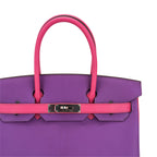 Special Order HSS Birkin 30 Bag Parme and Rose Shocking Chevre Leather with Palladium Hardware