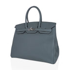 Birkin 35 Bag Vert Amande Togo Leather with Palladium Hardware