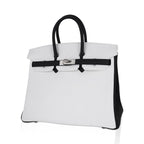 Birkin HSS 25 Bag White w/ Black Brushed Palladium Hardware