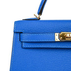 Kelly 20 Mini Sellier Bag Blue Hydra Chevre Leather Gold Hardware