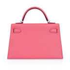 Kelly 20 Mini Sellier Bag Rose Lipstick Chevre Leather Palladium Hardware