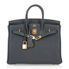 Birkin 25 Bag Vert Rousseau Togo Gold Hardware