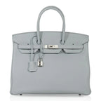 Birkin 35 Bag Blue Bleu Pale Togo Palladium Hardware