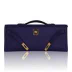 Kelly Cut Bag Blue Encre Swift with Gold Hardware