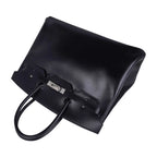Birkin 35 Bag Black Box Palladium Guilloche Hardware
