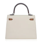 Kelly Sellier 25 Bag Nata Chai & Gris Meyer Epsom Leather with Palladium Hardware