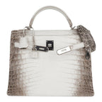 Limited Edition Kelly 32 Bag Himalaya Crocodile with Palladium Hardware