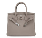 Birkin 30 Bag Gris Asphalte Togo Palladium Hardware
