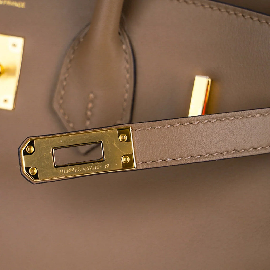 Birkin 25 Beige De Weimar Veau Jonathan Leather Gold Hardware