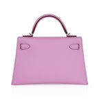 Mini Kelly 20 Bag Sellier Mauve Sylvestre Epsom with Palladium Hardware
