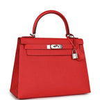Kelly Sellier Rouge Tomate Epsom Palladium Hardware