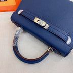Kelly Mini II Sellier Blue Electric Epsom Palladium Hardware