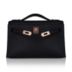 Kelly Pochette Bag Black Rose Gold Hardware Clutch