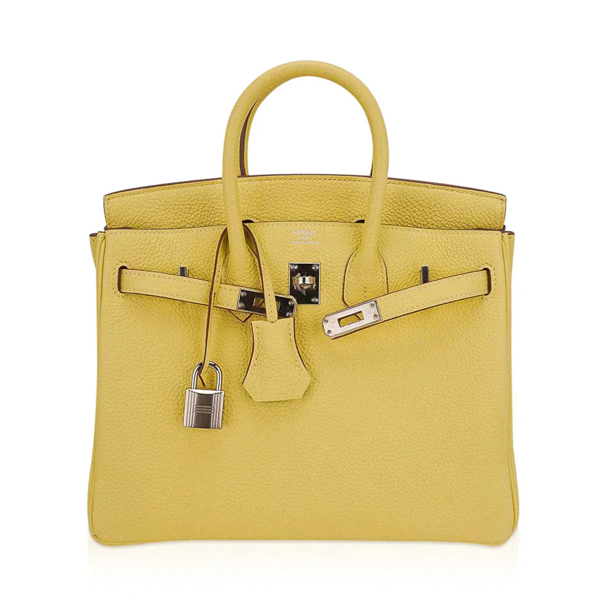 Birkin 25 Bag Jaune Poussin Togo Leather with Palladium Hardware