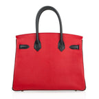 Birkin HSS 30 Bag Rouge Casaque and Black Chevre Brushed Gold Hardware