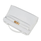 Kelly Pochette Clutch Bag Very Rare White Gold Hardware
