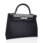 Kelly 32 Sellier Bag Toile H Berline & Plume Swift Leather with Palladium Hardware