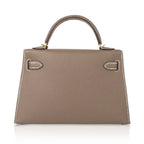 Kelly 20 Mini Sellier Bag Etoupe Limited Edition Epsom Gold Hardware