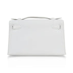 Kelly Pochette Clutch Bag Very Rare White Gold Hardware