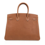 Limited Edition Birkin 35 Bag Fauve Barenia Faubourg Leather with Palladium Hardware