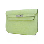 Kelly Depeches 25 Pouch Jaune Bourgeon Matte Alligator Palladium Hardware