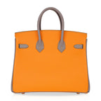Birkin HSS 25 Bag Jaune Ambre / Gris Asphalte Gold Hardware