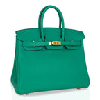 Birkin 25 Bag Vert Vertigo Swift Gold Hardware
