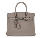 Birkin 30 Bag Gris Asphalte Togo Palladium Hardware