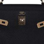 Kelly Touch 25 Retourne Bag Black Lizard / Togo Permabrass Hardware