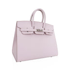 Birkin 25 Bag Sellier Mauve Pale Epsom Leather with Palladium Hardware