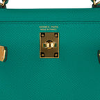 Kelly 20 Mini Sellier Bag Jade Epsom Leather Gold Hardware New w/Box