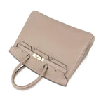 HSS Tri-Color Birkin 35 Gris Tourterelle Blue Paon & Purple Stitching Special Order Bag