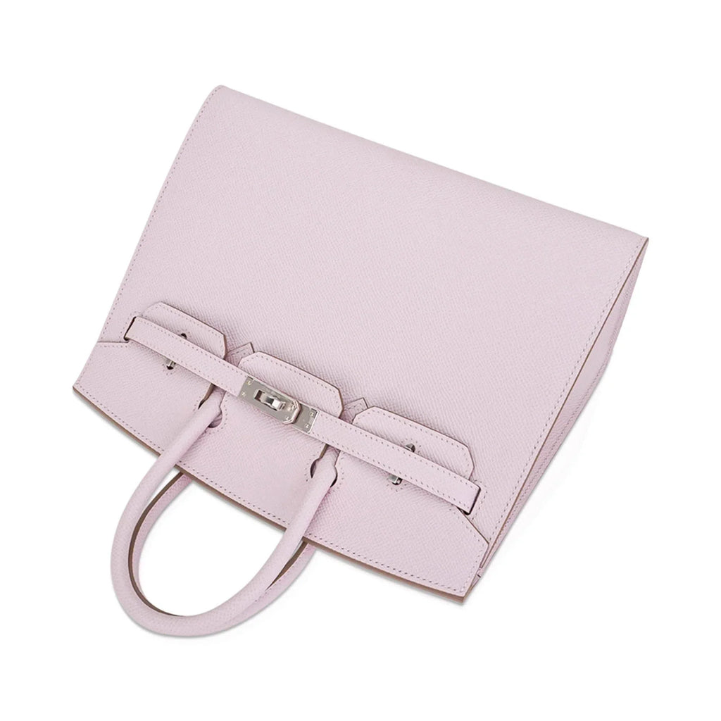 Birkin 25 Bag Sellier Mauve Pale Epsom Leather with Palladium Hardware
