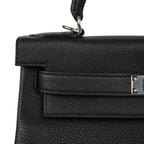 Kelly 28 Bag Black Retourne Togo Palladium Hardware