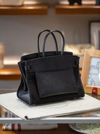 Birkin à l'envers, black canvas & all black colorway