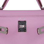 Mini Kelly 20 Bag Sellier Mauve Sylvestre Epsom with Palladium Hardware