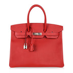 Birkin 35 Bag Rouge Casaque Lipstick Red Epsom Palladium new