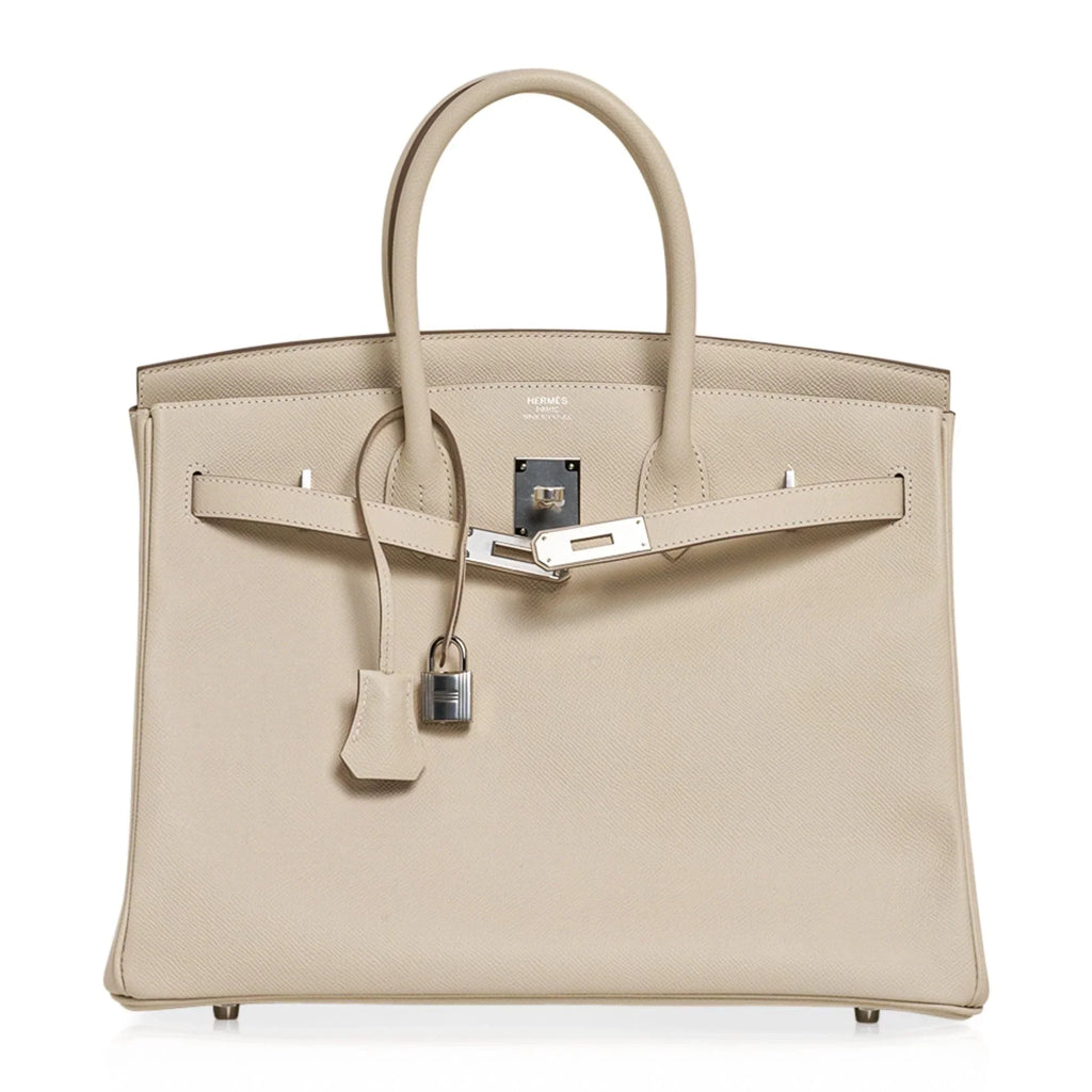 Birkin 35 Bag Craie Epsom Palladium Hardware