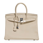Birkin 35 Bag Craie Epsom Palladium Hardware