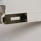 Kelly Ado 28 Bag White Evergrain Palladium Hardware