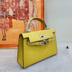 Kelly 20 Mini Sellier Bag Lime Chevre Leather Palladium