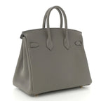 Birkin 25 Gris Meyer crafted from incredibly soft Togo calfskin leather