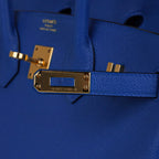 Birkin 25 Bag Blue Zellige Novillo Leather with Gold Hardware