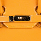 Birkin 35 Bag Yellow Jaune D’Or Candy Limited Edition Epsom Permabrass