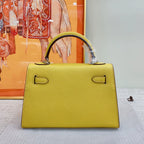 Kelly 20 Mini Sellier Bag Lime Chevre Leather Palladium