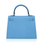 Kelly Sellier 25 Bag Blue Celeste Palladium Epsom Leather