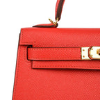 Kelly 20 Mini Sellier Bag Rouge Tomate Epsom Gold Hardware