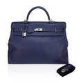 Kelly 50 Voyage Blue De Malte Bag Palladium Hardware Novillo Leather Limited Edition